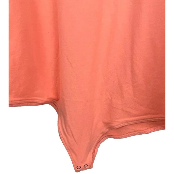 Torrid Plus 5 Coral Peach Double Scoop Neckline Cotton Sleeveless Bodysuit - Picture 4 of 5